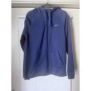 Nike Therma Training Womens Medium Dri Fit Full Zip Hoodie Purple